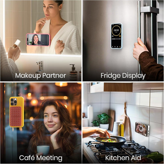 Klearlook Silicone Double-Sided Suction Cup Phone Case Detachable Mount, Sticky Phone Grip with Higher Suction Power for iPhone, Hands-Free Phone