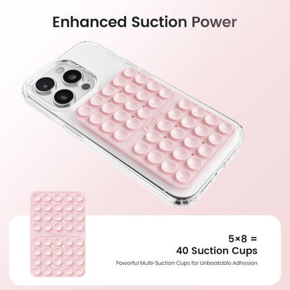Klearlook Silicone Double-Sided Suction Cup Phone Case Detachable Mount, Sticky Phone Grip with Higher Suction Power for iPhone, Hands-Free Phone
