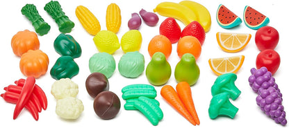 Amazon Basics Pretend Play Food Toy Set for Kids Ages 3 and Up, 150 Pieces, Multicolor