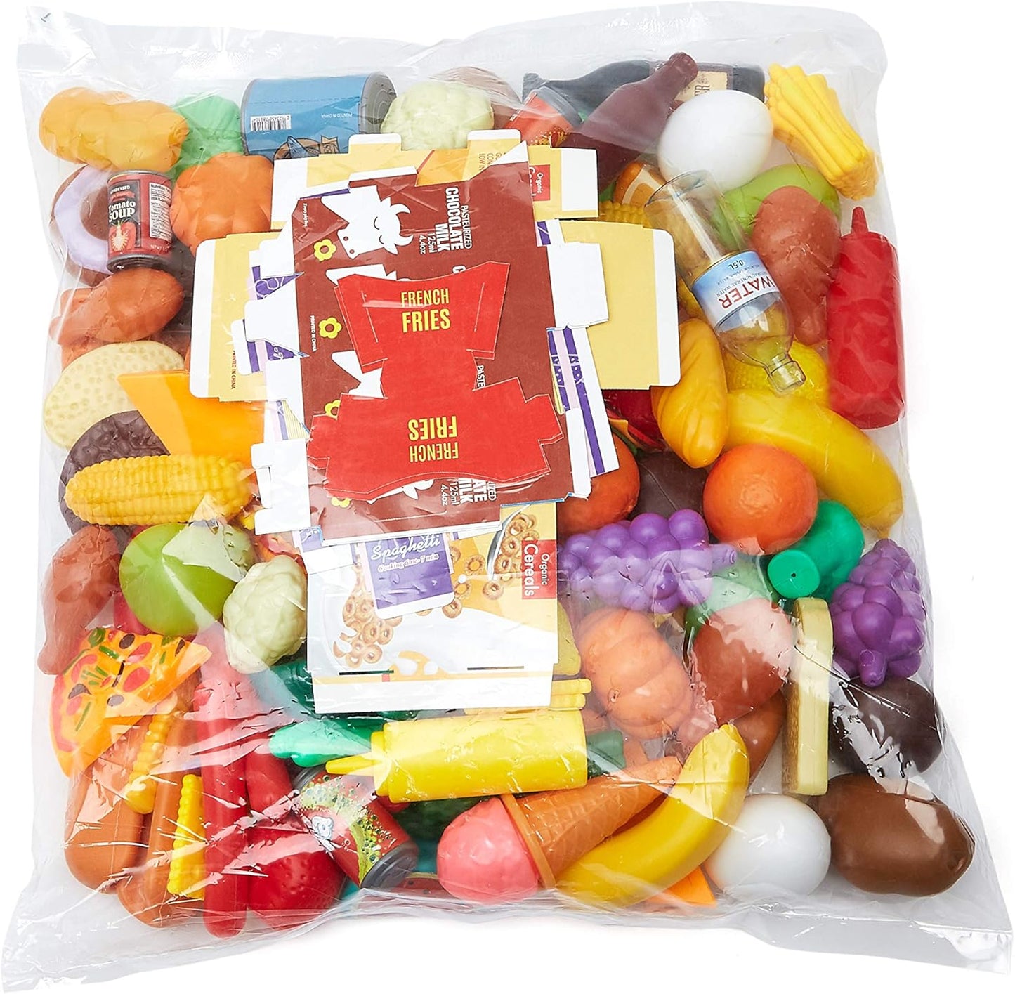 Amazon Basics Pretend Play Food Toy Set for Kids Ages 3 and Up, 150 Pieces, Multicolor