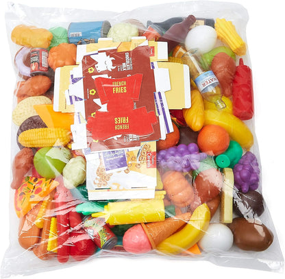 Amazon Basics Pretend Play Food Toy Set for Kids Ages 3 and Up, 150 Pieces, Multicolor