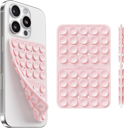 Klearlook Silicone Double-Sided Suction Cup Phone Case Detachable Mount, Sticky Phone Grip with Higher Suction Power for iPhone, Hands-Free Phone